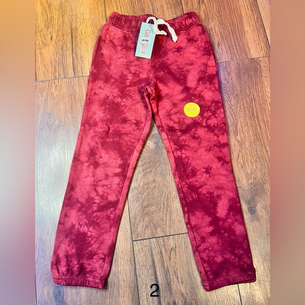 Cat & Jack Red Tie-Dye Joggers 5t NWT